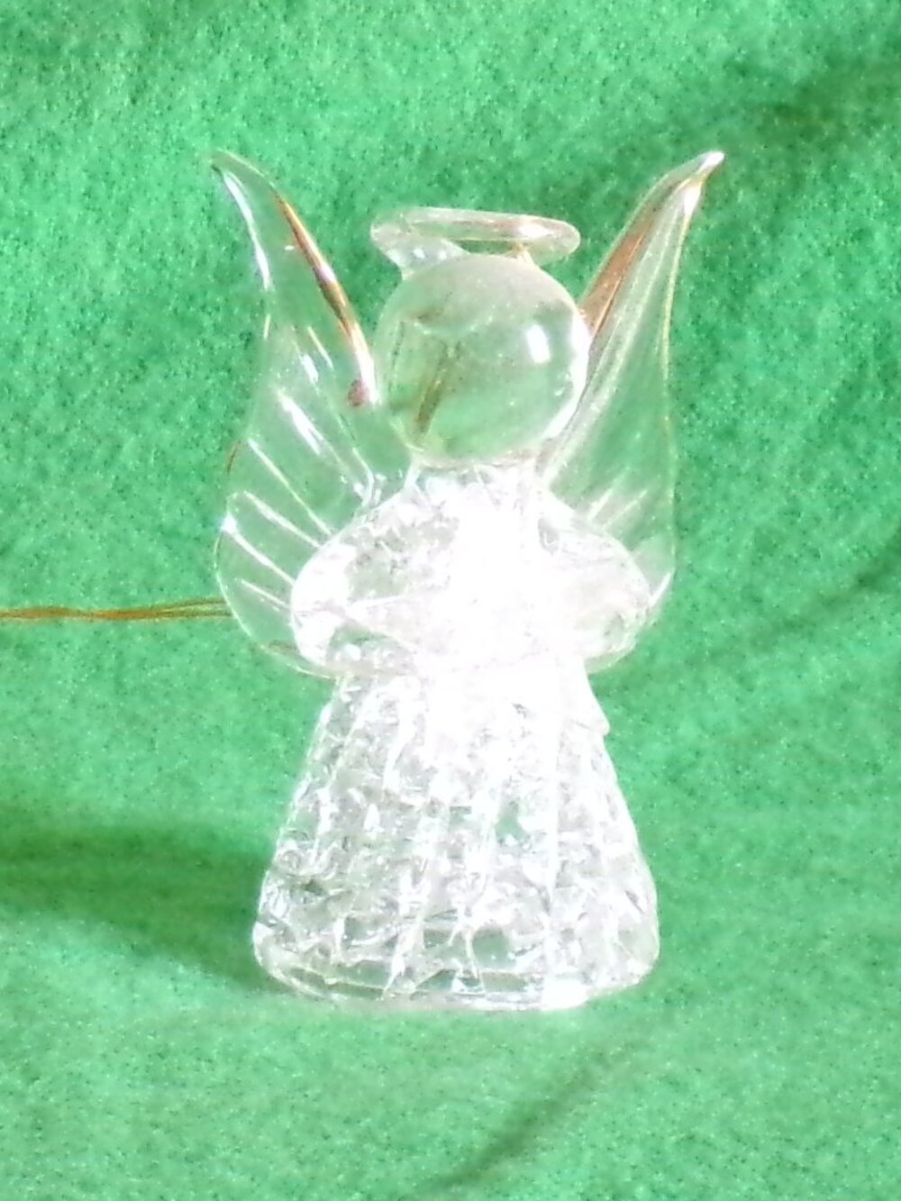 Glass Crystal Angel Ornament Hand Blown Intricate